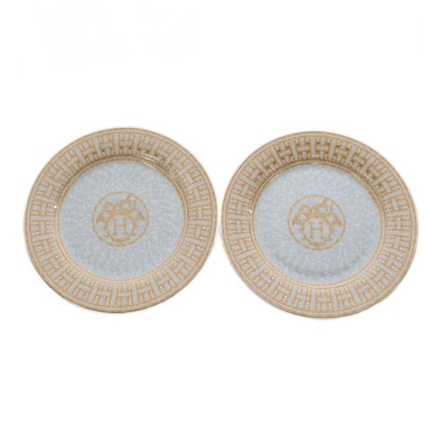 エルメス HERMES モザイク24 ヴァンキャトル プレート 中皿 Hロゴ 2枚セット 21cm ...