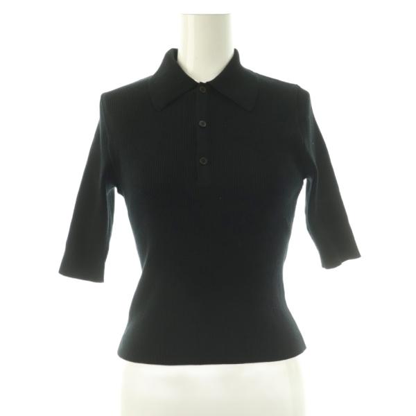 未使用品 オーラリー AURALEE COTTON HIGH GAUGE RIB KNIT POLO...