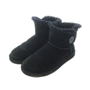 アグ オーストラリア MINI BAILEY BUTTON ミニベイリーボタン ショートブーツ 23cm 黒 ブラック ボタン付き ボア 3352 /RI ■OS