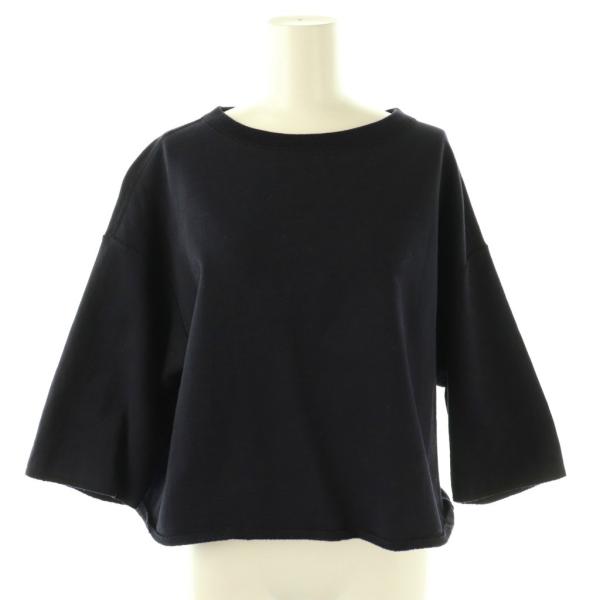 イレーヴ YLEVE スヴィンコットンカットオフスウェット カットソー 七分袖 F 紺 /NR ■O...