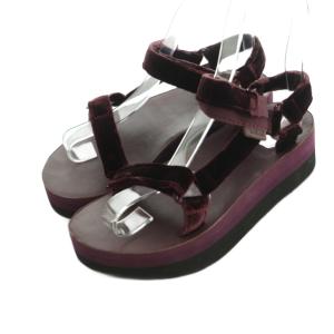 テバ Teva FLATFORM UNIVERSAL VELVET AMBR ベルベットサンダル ストラップ US6 23.0cm 紫 /MI ■OS ■SH レディース