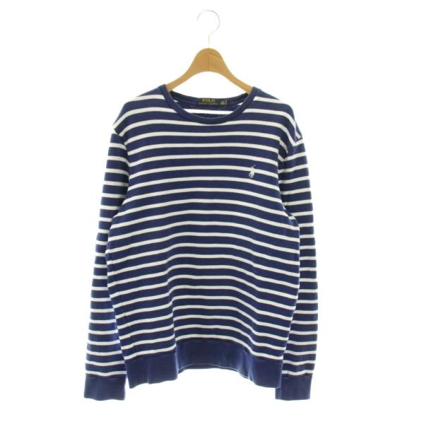 ポロ ラルフローレン POLO RALPH LAUREN コットンボーダースウェット 長袖 M ブル...