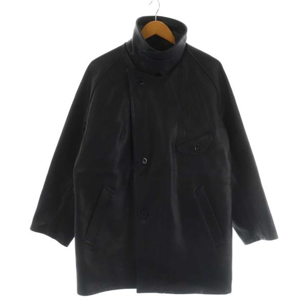ウティ OUTIL MANTEAU ARDES レザーコート ジャケット アウター 1 紺 ネイビー...
