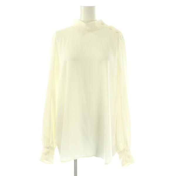 デザインワークス DESIGNWORKS サテンハイネックブラウス プルオーバー 38 ホワイト /...