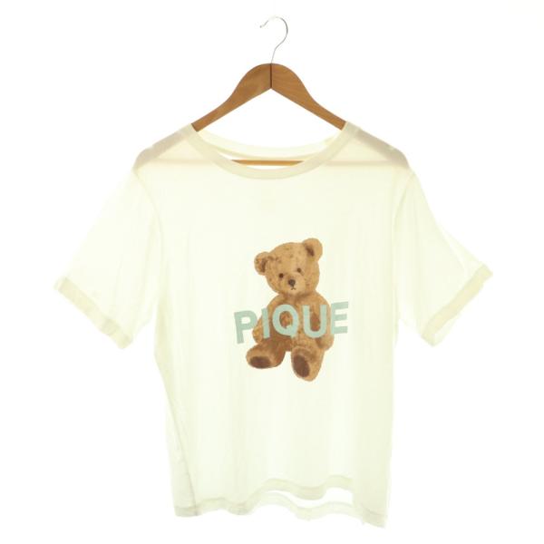 ジェラートピケ gelato pique PIQUEベア柄ワンポイントTシャツ カットソー F ホワ...