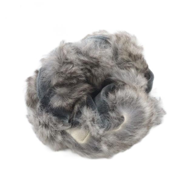 アッカ acca ファー ベロア シュシュ ロゴ グレー /SR レディース