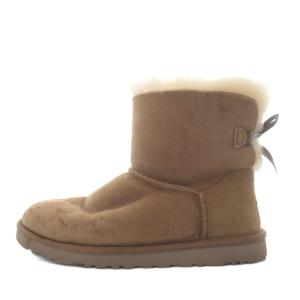 アグ オーストラリア UGG australia MINI BAILEY BOW ムートンブーツ ショート フラット スエード US7 ブラウン 1005062 /YO18 レディース