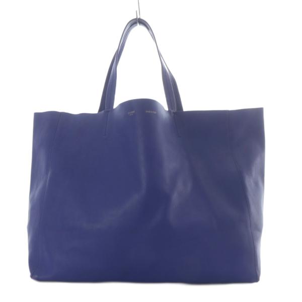 セリーヌ CELINE フィービー期 ホリゾンタルカバ トートバッグ レザー ブルー /YO33 ■...