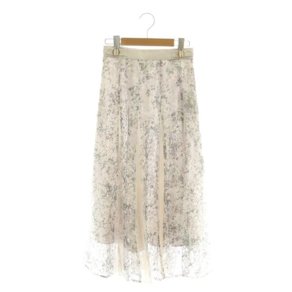未使用品 アプワイザーリッシェ Apuweiser-riche レースプリント フレア スカート 0...