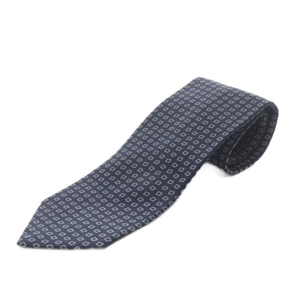 ジルサンダー JIL SANDER ネクタイ 総柄 シルク ネイビー /YO12 ■AD メンズ