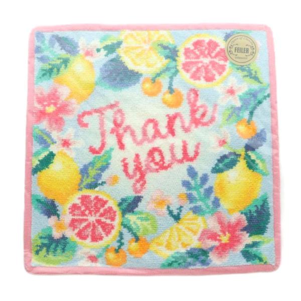 未使用品 ラブラリーバイフェイラー サンキューシトラス タオルハンカチ 総柄 フルーツ柄 花柄 ピン...