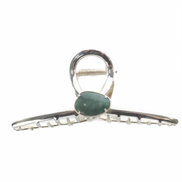 トレス TRESSE Alma ヘアクリップ シルバー色 緑 グリーン /SR レディース