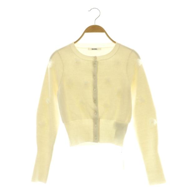 未使用品 スナイデル SNIDEL 25SS フラワーモチーフカーディガン ニット F アイボリー ...