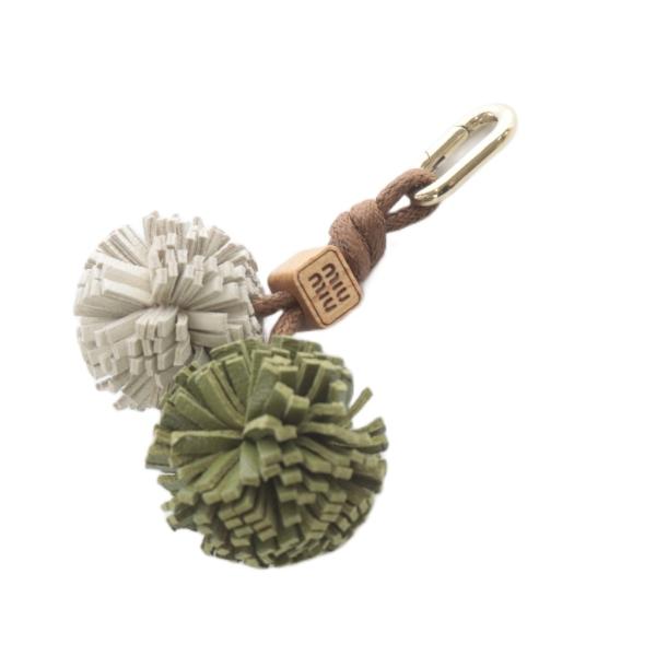 ミュウミュウ miumiu レザー マイクロトリック チャーム 緑 グリーン 5ID008 /SR ...