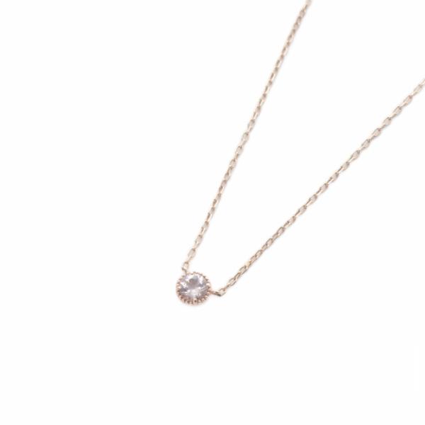 ジュエリーツツミ TSUTSUMI モルガナイト プチネックレス K10PG ピンクゴールド /SR...