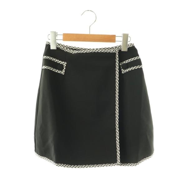 未使用品 ダーリッチ Darich 24SS パイピングチェックミニスカート ラップ スカパン M ...