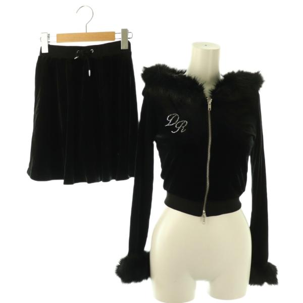 未使用品 ダーリッチ Darich 23AW ウィンターベロアスカートセットアップ ミニ フレア パ...