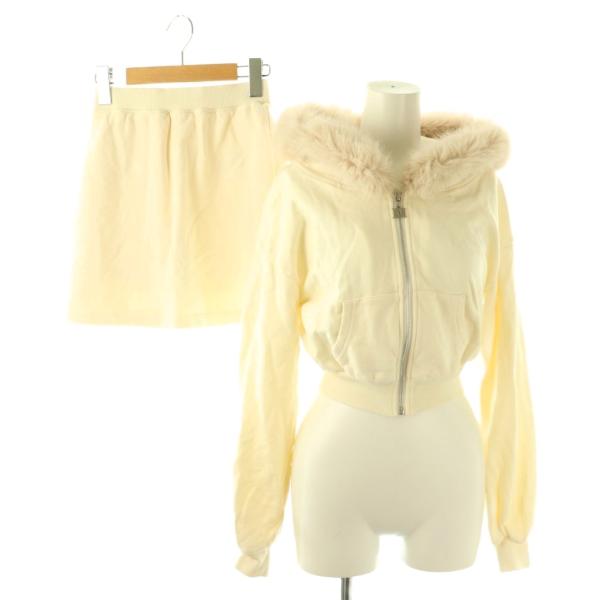 ダーリッチ Darich 23AW フードファースウェットセットアップ パーカー ジップアップ スカ...