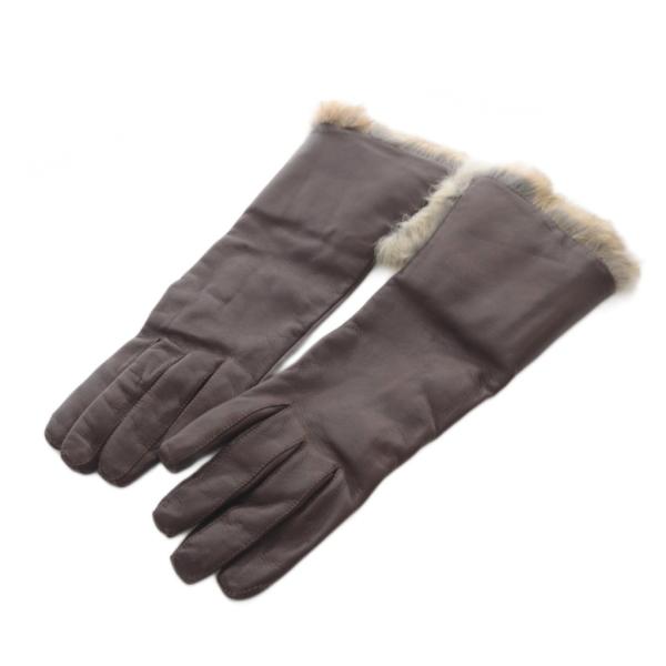 メゾンファーブル Maison Fabre レザーグローブ 手袋 7 茶色 ブラウン /SR レディ...