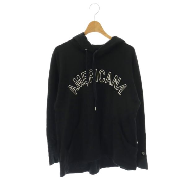 アメリカーナ AMERICANA ロゴフーディ パーカー 長袖 プルオーバー 黒 /NR ■OS レ...