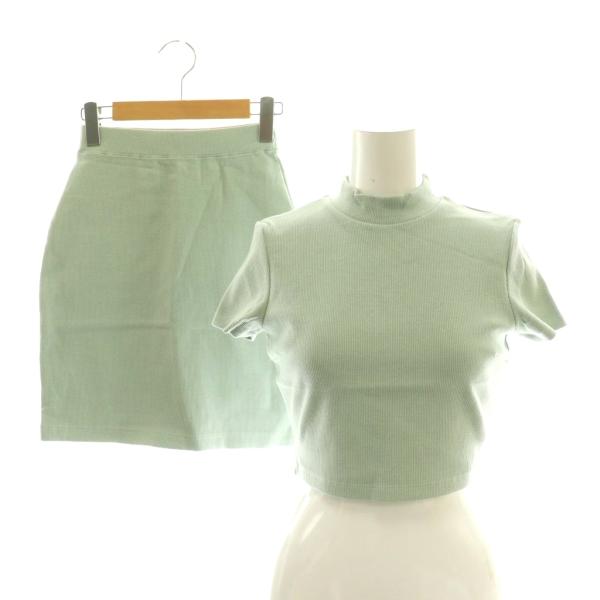 未使用品 ダーリッチ Darich カラーリブセットアップ カットソー ミニスカート タイト F-L...