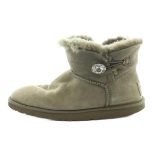 アグ オーストラリア UGG australia ミニ ベイリーボタン ブリング ムートンショートブーツ US9 26.0cm グレー 1003889 /MI ■OS ■SH レデ