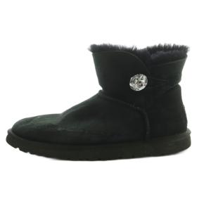 アグ オーストラリア ミニ ベイリーボタン ブリング ムートンショートブーツ US9 26.0cm 黒 1003889 /MI ■OS ■SH レディース