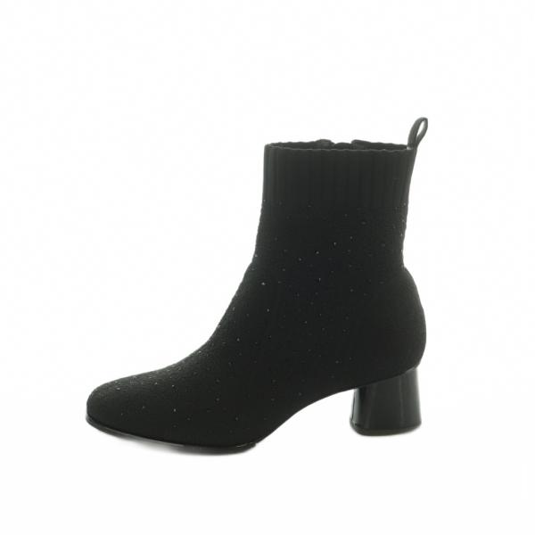 ユニティ unity ショートブーツ ニット 24.5cm 黒 8403 /MI ■OS レディース