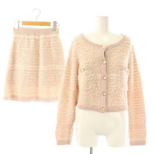 ダーリッチ Darich ツイードニットセットアップ 上下 カーディガン 長袖 スカート ミニ F ...