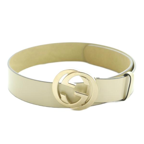グッチ GUCCI インターロッキングG ベルト バックル オフホワイト 114876 /MI ■O...