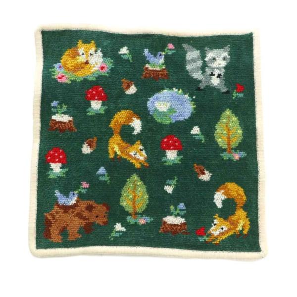 フェイラー FEILER インザフォレスト タオルハンカチ 総柄 緑 マルチカラー /MI ■OS ...