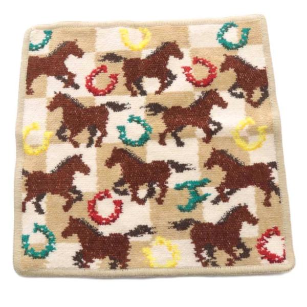 フェイラー FEILER スプリントホース タオルハンカチ 総柄 ベージュ 茶色 ブラウン /SR ...