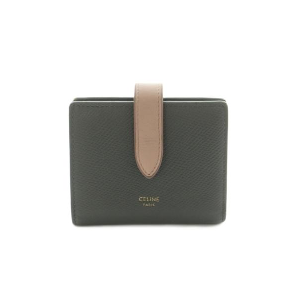セリーヌ CELINE スモール ウォレット 財布 二つ折り 小銭入れ グレー ピンク /MI ■O...