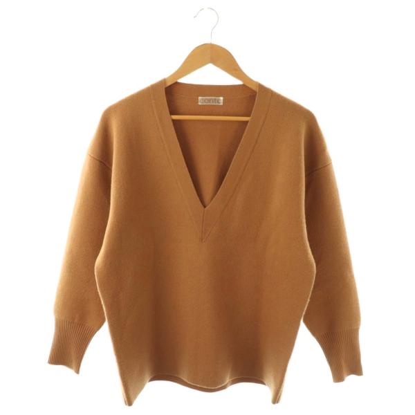 コンテ conte 24AW V-NECK PULLOVER ニット セーター ウール 茶 ブラウン...