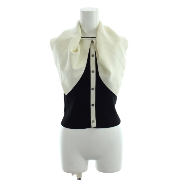 トーナル TONAL 25AW オフショルリブ2WAYニット セーター M 白 ホワイト 黒 ブラッ...