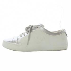 シャネル CHANEL スニーカー ローカット ココマーク ラバー レザー バイカラー 38 ホワイト シルバー色 G32719 /YO37 レディース