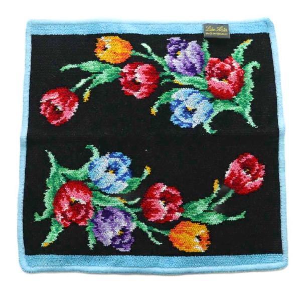 未使用品 レイクアルスター タグ付き チューリップ柄 ウォッシュタオル ハンド ハンカチ 30×30...