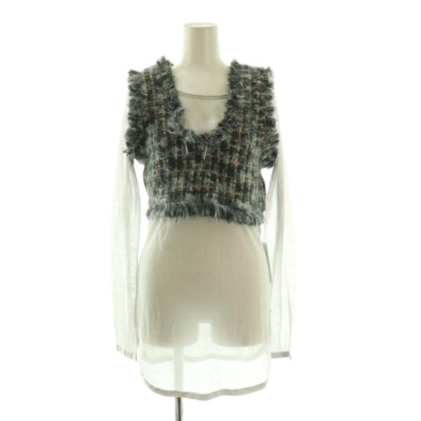 未使用品 アメリヴィンテージ Ameri VINTAGE 25AW TWEED FRINGE KNI...