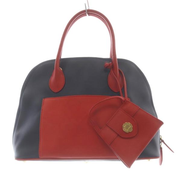 エリアナ ELIANA レザーハンドバッグ 赤 レッド 紺 ネイビー /SR レディース