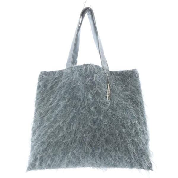 シャルマントサック charmantsac フリンジトート バッグ ハンドバッグ 水色 ライトブルー...