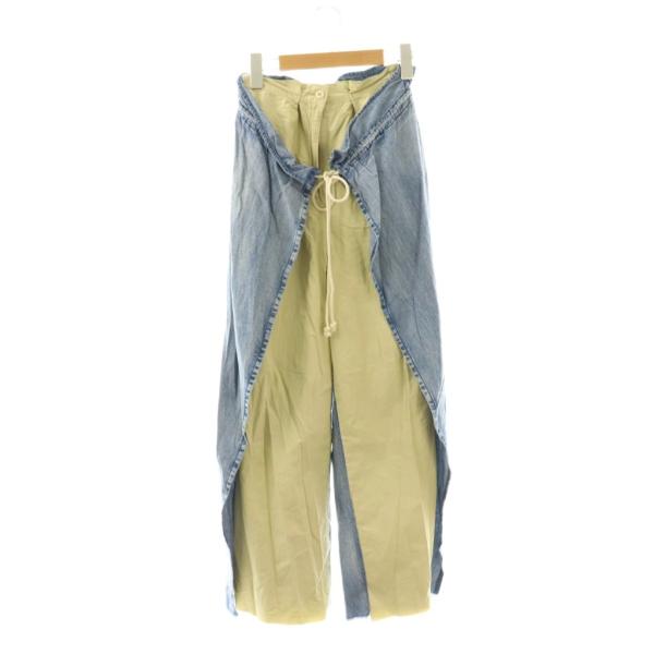 アメリヴィンテージ Ameri VINTAGE レイヤードカットオフパンツ サックスブルー ベージュ...