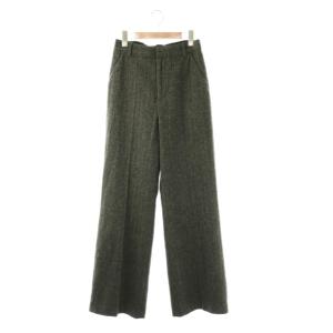 アジュガ AJUGA. ヘリンボーンウールツイードワイドパンツ M ダークグレー /DF ■OS レディース