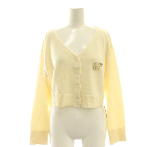 未使用品 スナイデル SNIDEL 24AW ブローチ付きショートカーディガン ワイド ニット ON...