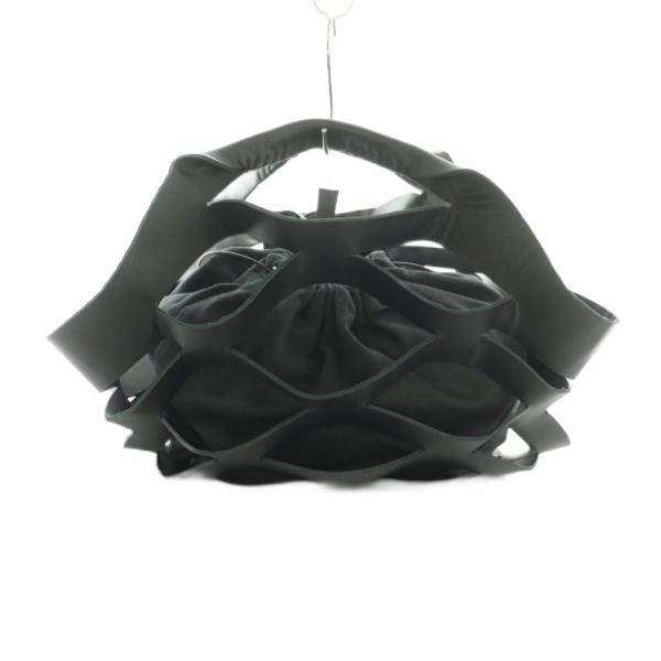 メゾンエヌアッシュパリ MAISON N.H PARIS カットワークレザー巾着バッグ ハンドバッグ...