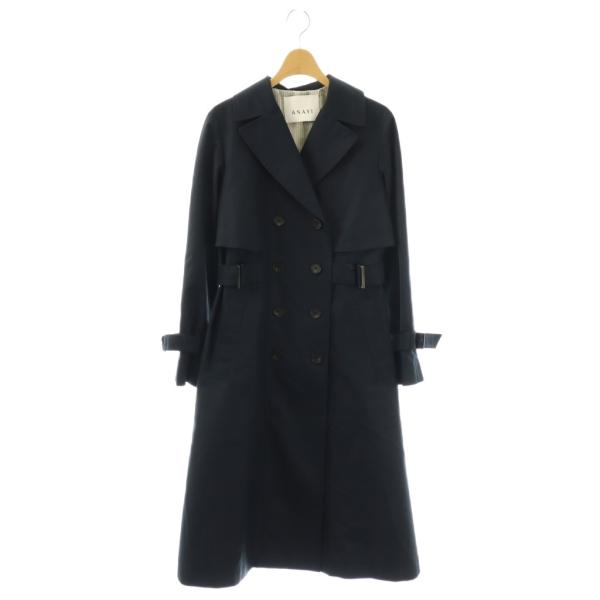 アナイ ANAYI 24SS 撥水ツイルドレストレンチコート スプリングコート アウター 38 紺 ...