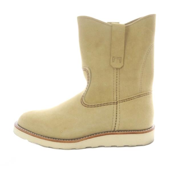 レッドウィング REDWING スエード ペコス ショートブーツ 25.5cm ベージュ 8168 ...