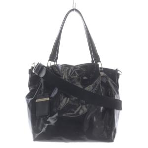 トッズ TOD'S Flower コーテッドキャンバス バッグ ショルダーバッグ ハンドバッグ 2way 黒 ブラック /SR レディース