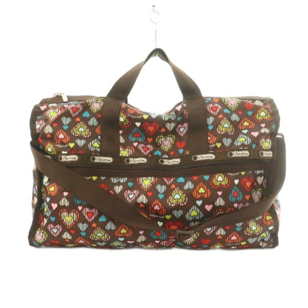 レスポートサック LesportSAC 2WAY ボストンバッグ ショルダーバッグ 総柄 茶 /MI...