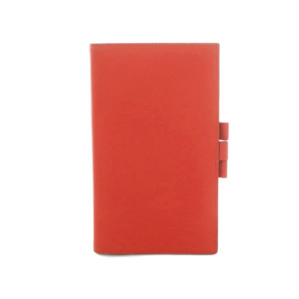 エルメス HERMES X刻印 ヴィジョン 手帳カバー レザー 朱色 レッド /MI ■OS ■OH...