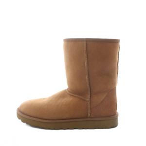 アグ オーストラリア UGG australia ショートブーツ US8 25cm キャメル 無地 ミドル丈 オーバーロックステッチ /RI ■OS レディース